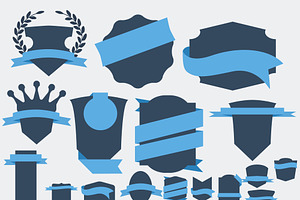 30+ Flat Badges, labels and banners