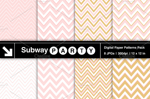 Blush Pink & Gold Chevron preview 2