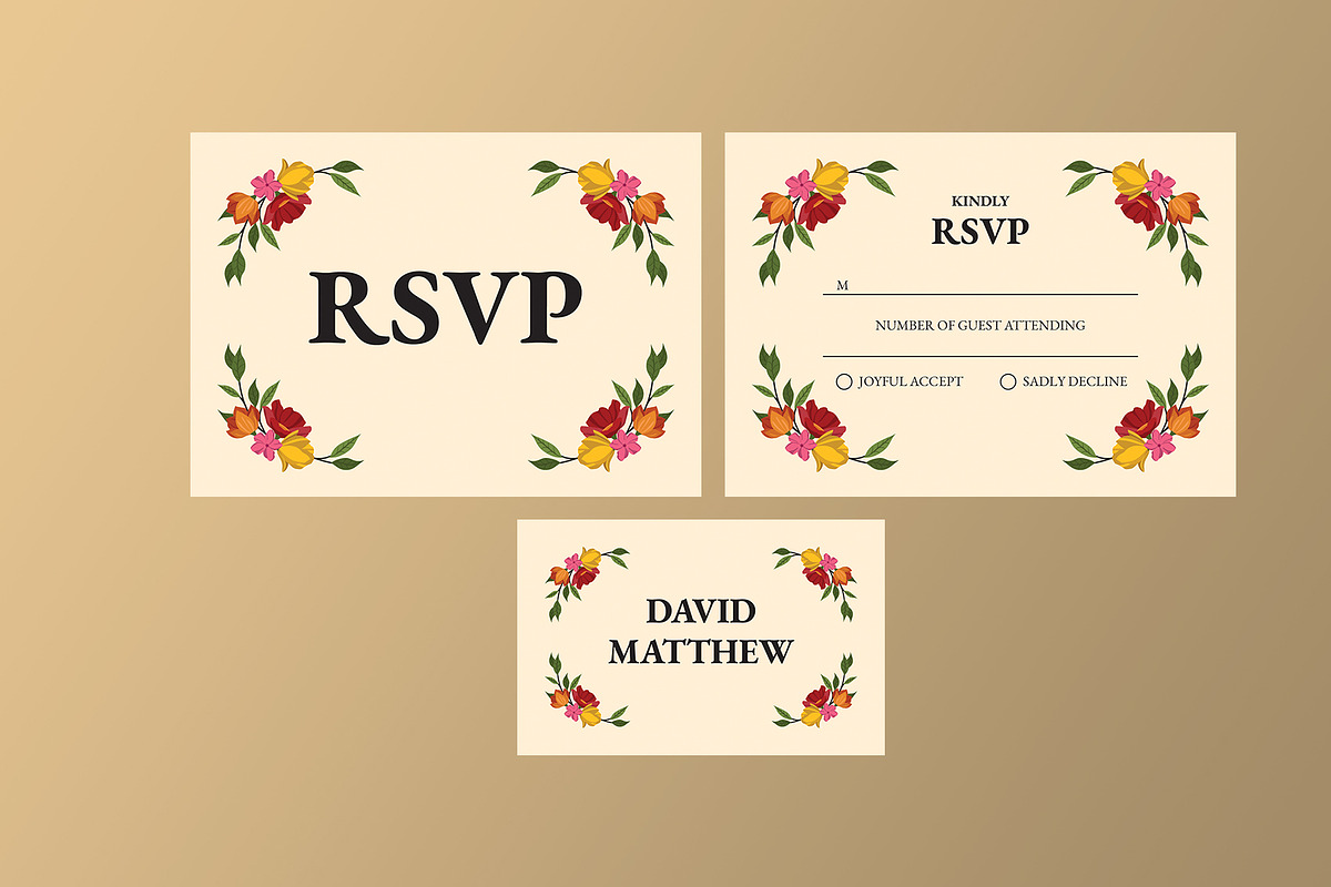 Vintage Floral Wedding Suite, an Invitation Template by Neermana (Photo 2 of 4)