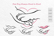 Paw Dog Human Hand in Heart, an Object Graphic by Watercolor dreams (Thumbnail 1 of 2)