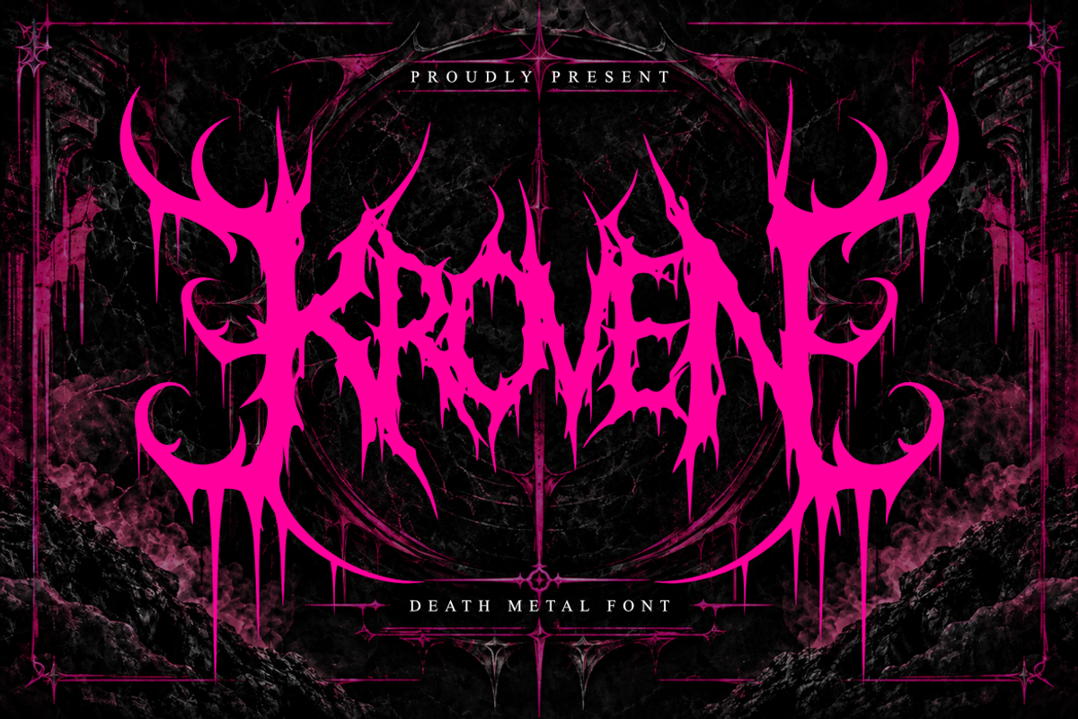 Kroven - Death Metal Font, a Symbol Font by Masyafi Studio (Photo 1 of 9)