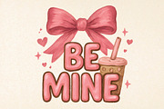 Be Mine Coquette Bow Valentine PNG, an Illustration by DreamPrint404 (Thumbnail 1 of 8)