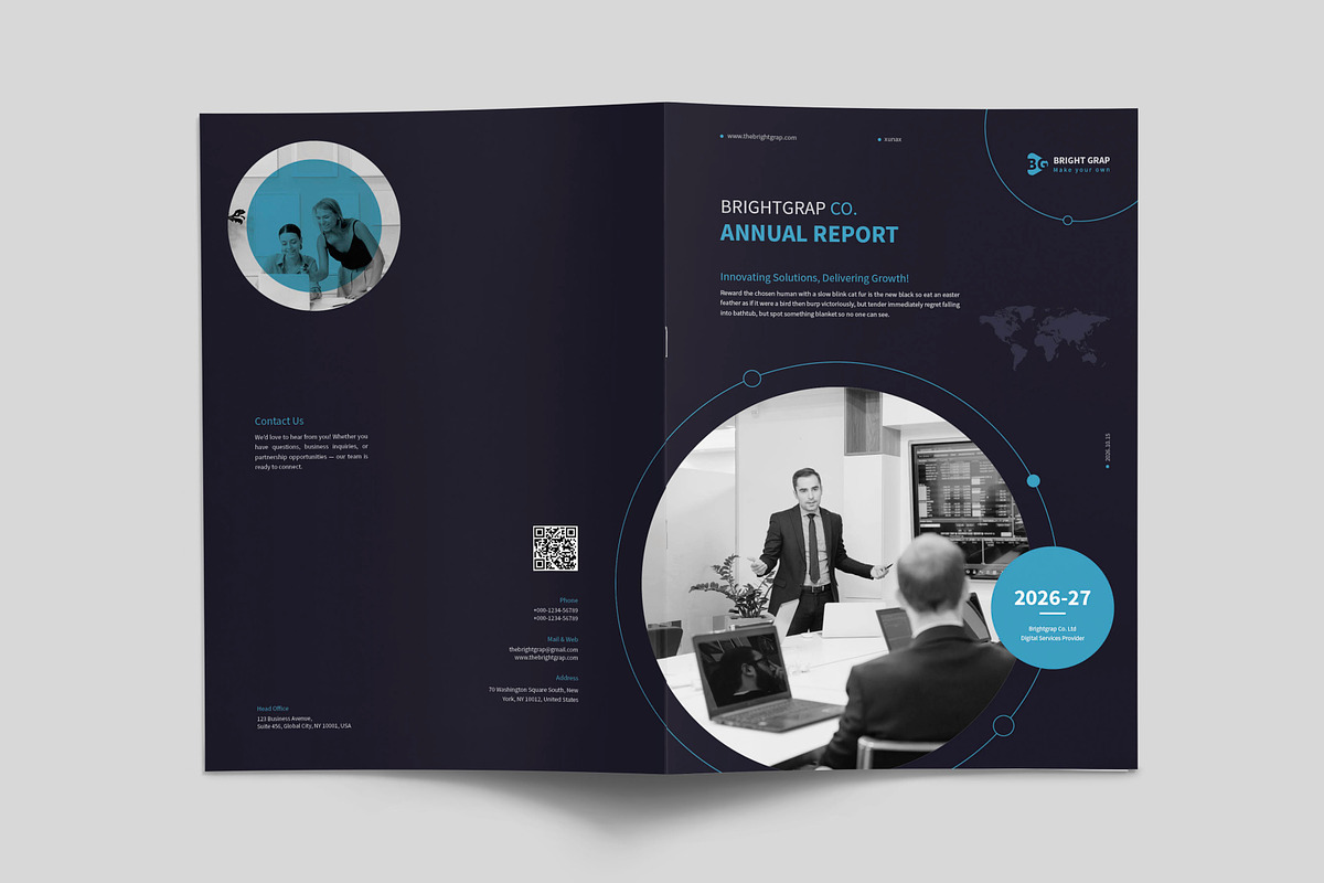 Annual Report Brochure Canva, a Brochure Template by TheBrightGrap (Photo 11 of 11)