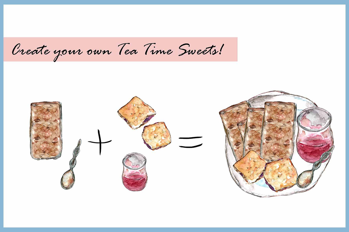 French & British Tea Time, a Food Illustration by VianneArt (Photo 4 of 5)