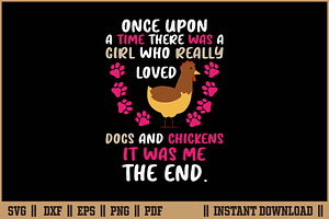 Funny Chicken Dog Love Quotes SVG, a Work Illustration by Handy Arts Studio