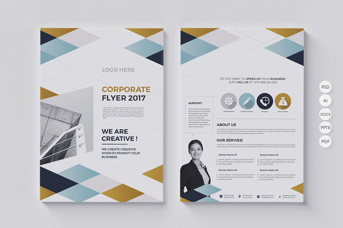20 Corporate Flyer-Double Sided, a Flyer Template by BrochuresFactory (Photo 15 of 21)