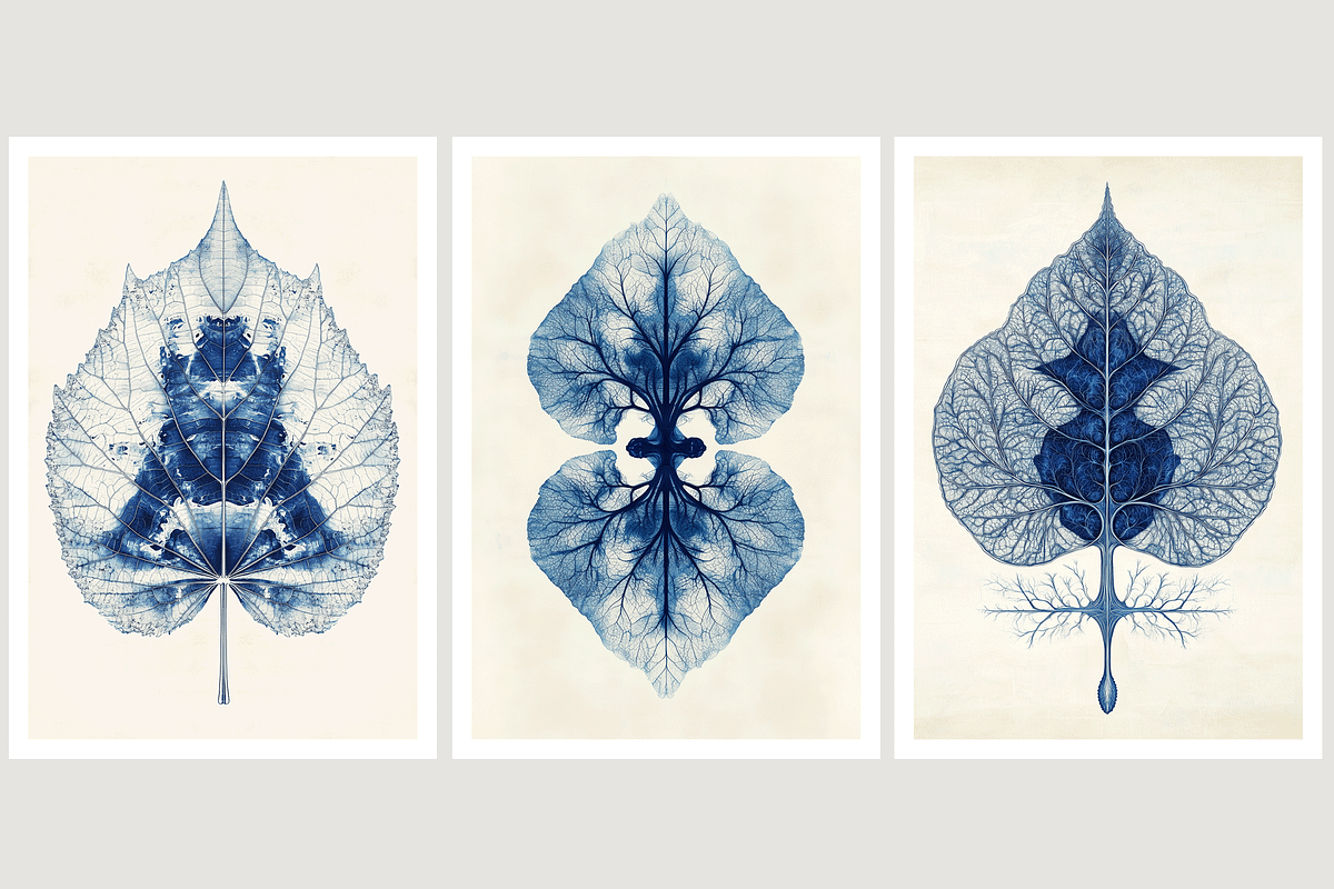 Role Co. Cyanotype Leaf in Symmetry, a Texture Illustration by milatovar (Photo 3 of 21)
