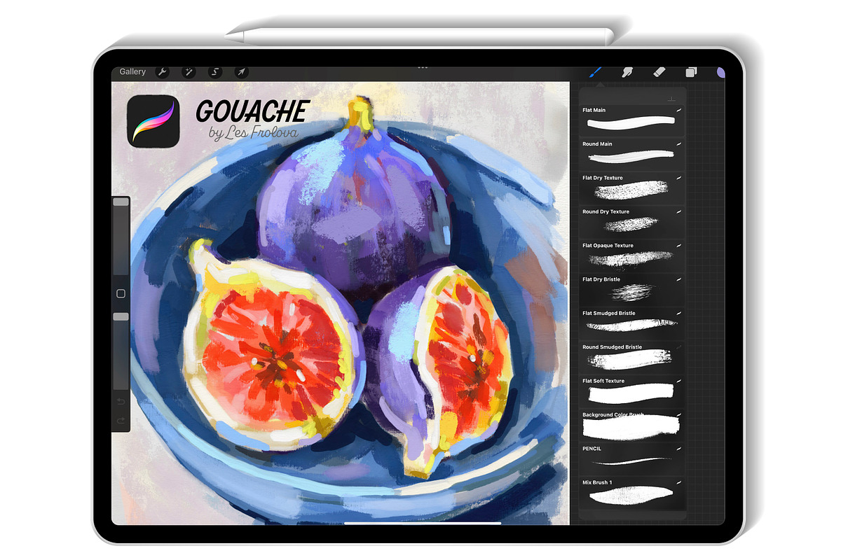 Gouache Brushes for Procreate, a Brush Add-On by Les Frolova (Photo 2 of 9)
