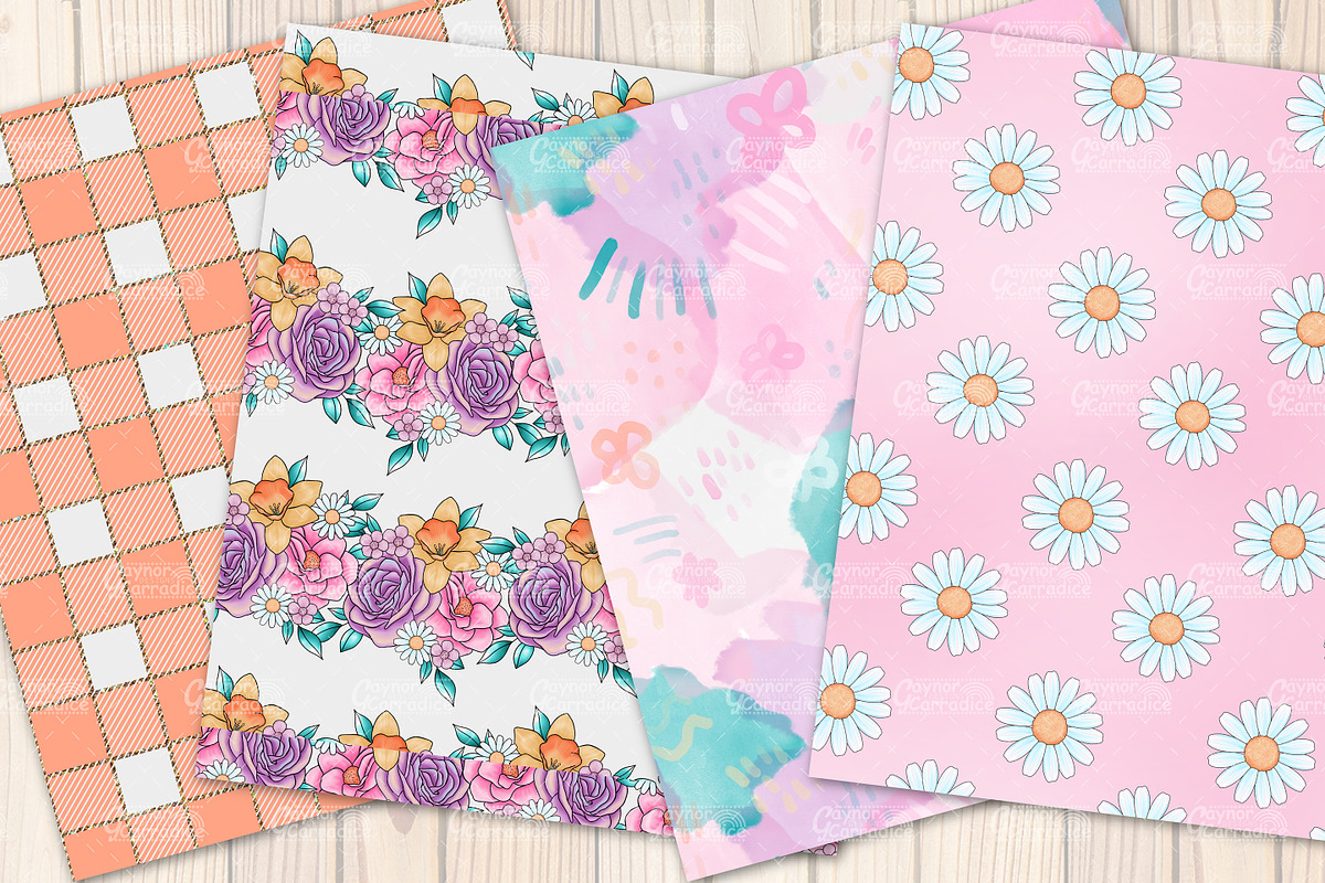 Rustic Easter- spring pattern set, a Pattern Graphic by Gaynor Carradice Designs (Photo 2 of 5)