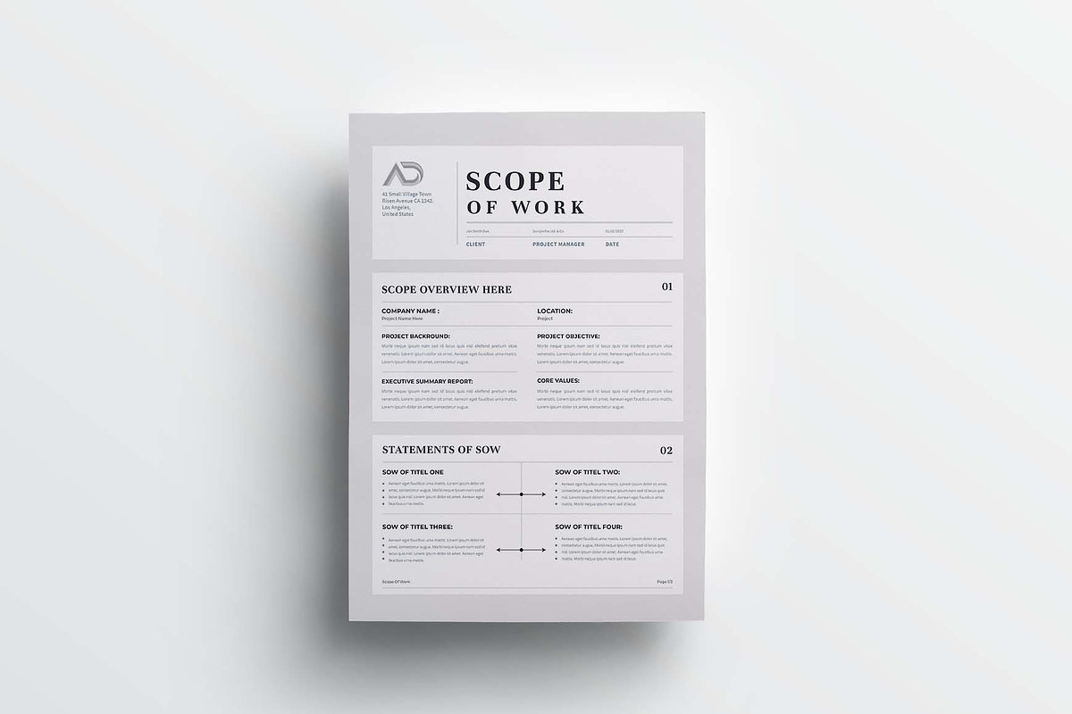 Scope Of Work | MS Word & Indesign, a Stationery Template by design_hut (Photo 3 of 7)