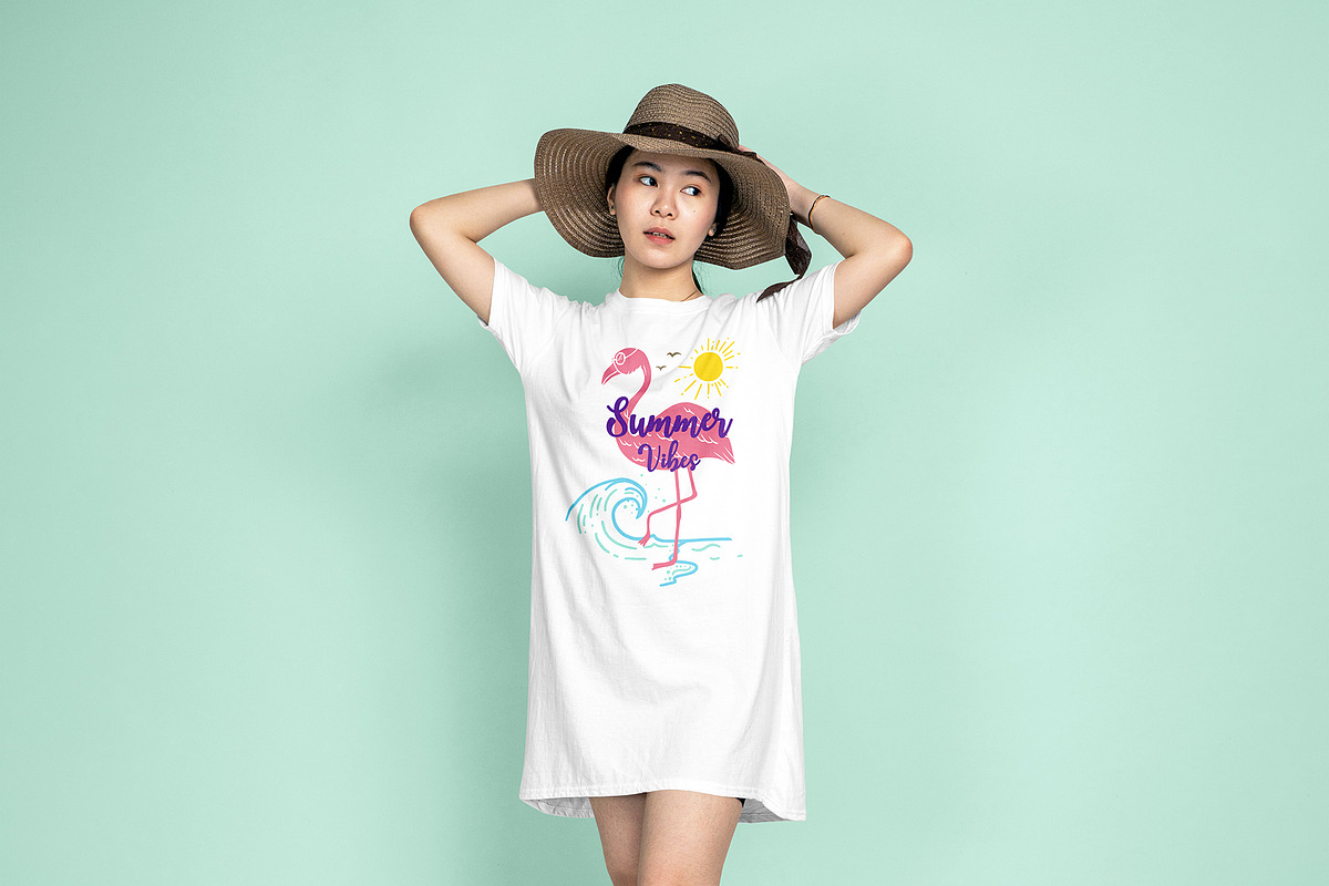 Trendy Summer Vibes Artwork Flamingo, a Graphic by HyeRi (Photo 2 of 3)