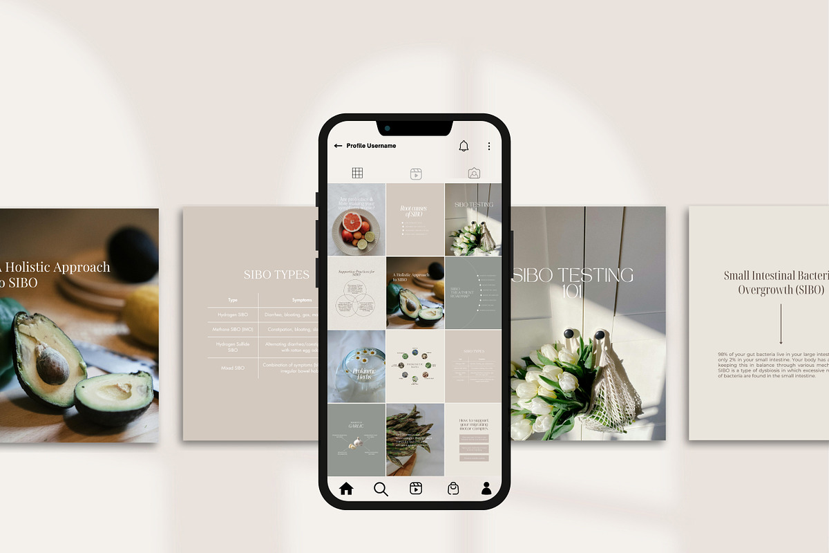 SIBO Instagram Post Canva Templates, a Social Media Template by Naturopath Hub (Photo 4 of 5)