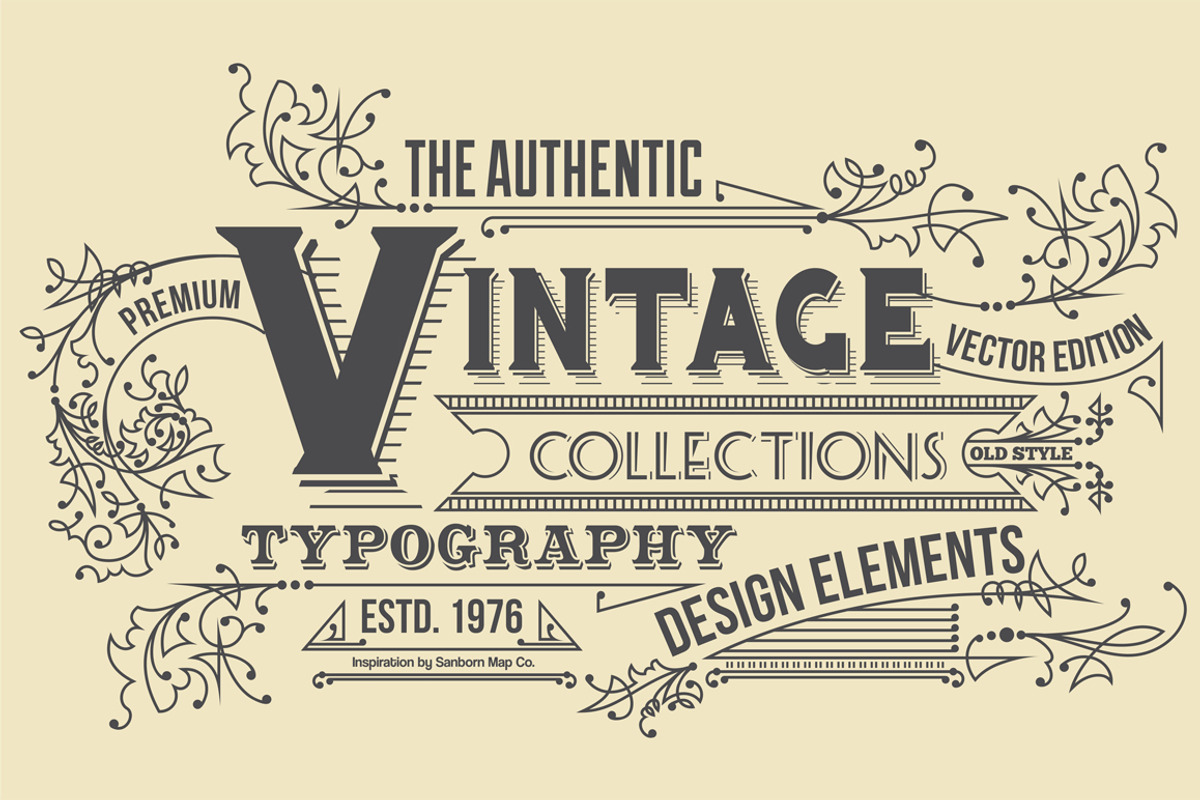 Vintage Typography Ornaments v2, an Object Graphic by G7 (Photo 4 of 5)