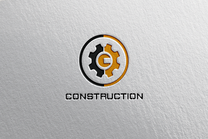 Premium Gear Construction Logo