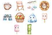 Kawaii Camping Clipart, a Seasonal Illustration by CitraGraphics (Thumbnail 3 of 5)
