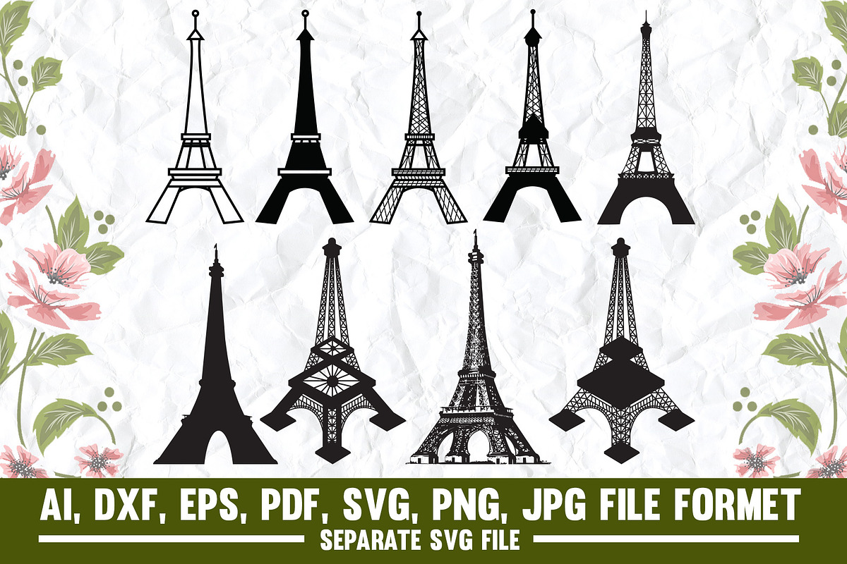 Eiffel tower svg, an Object Graphic by VectorArtPrintableDesign