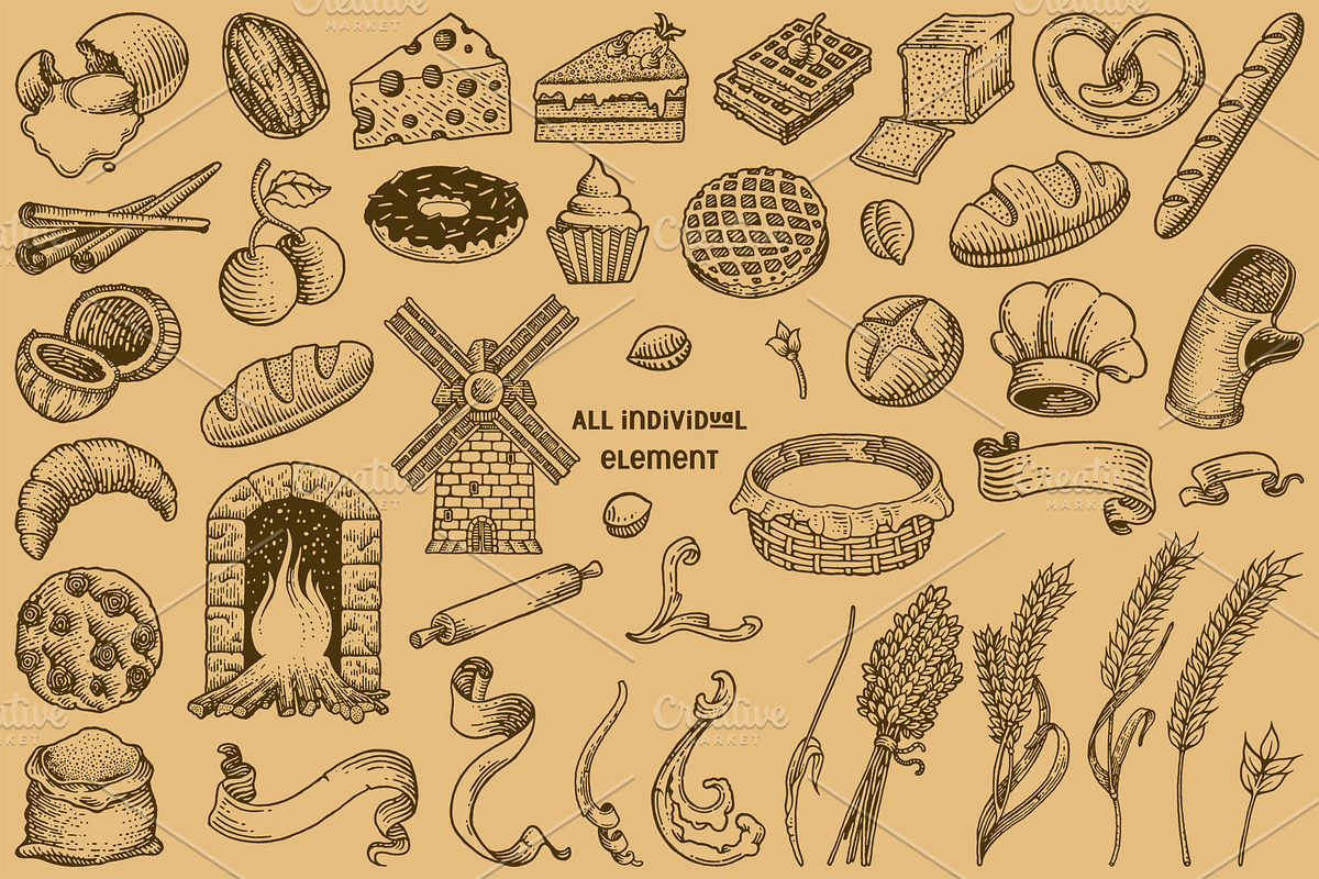 Bakery illustration kit, an Illustration by Soir Creative (Photo 6 of 8)