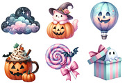 Watercolor Pastel Spooky Halloween, an Illustration by Daily.Designs (Thumbnail 2 of 5)