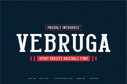 Vebruga - Varsity Font, a Slab Serif Font by Iqsiart Studio