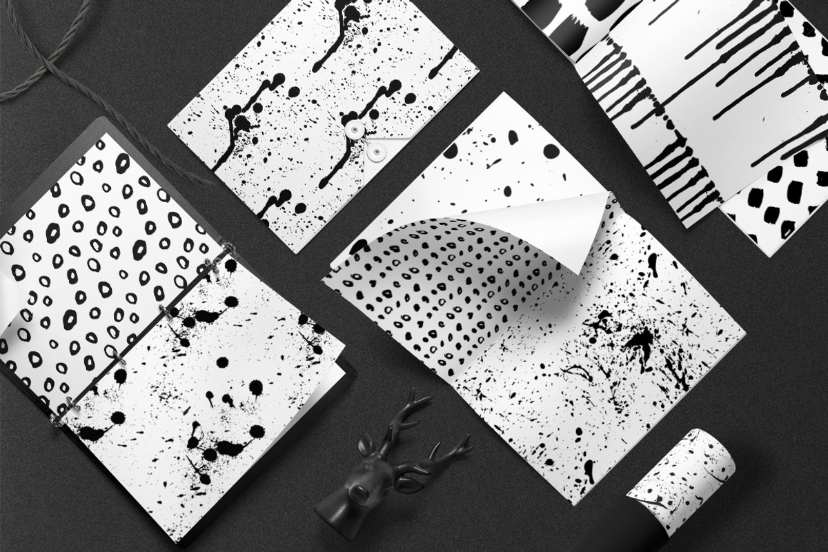 Ink Patterns, a Pattern Graphic by Youandigraphics