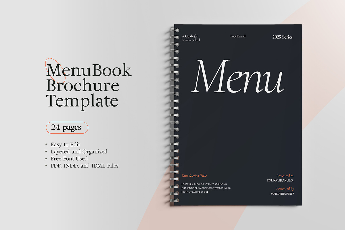 Elegant Modern Menu Book Template, a Magazine Template by TMint Play (Photo 1 of 10)