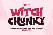 Witch Chunky All Caps Fun Thick Font, a Serif Font by Airotype (Thumbnail 1 of 11)