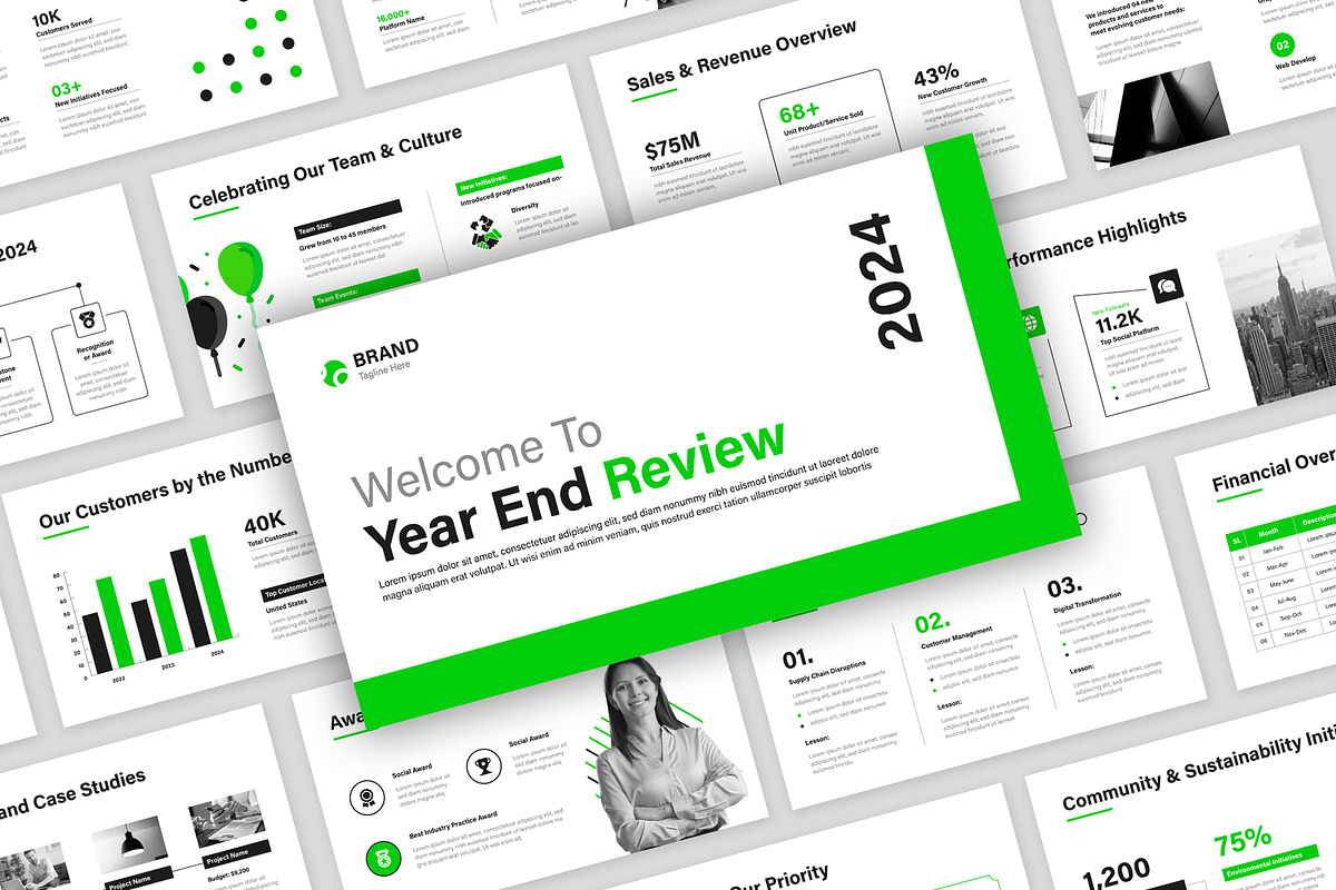Year-End Review Presentation (PPT), a Presentation Template by Mighty-Slide (Photo 1 of 6)