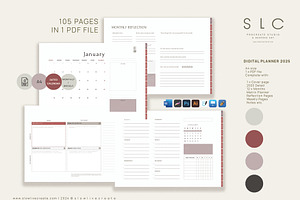NEW 2025 Digital Planner Hyperlinked
