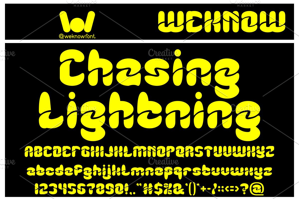 Chasing Lightning font, a Font by weknow (Photo 1 of 8)