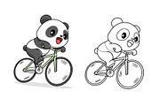 cute panda riding a bicycle, an Animal Illustration by garistipis (Thumbnail 1 of 4)