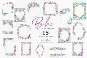 Spring Boho Watercolor Floral Frames, an Illustration by Oh Darling Graphics (Thumbnail 2 of 4)