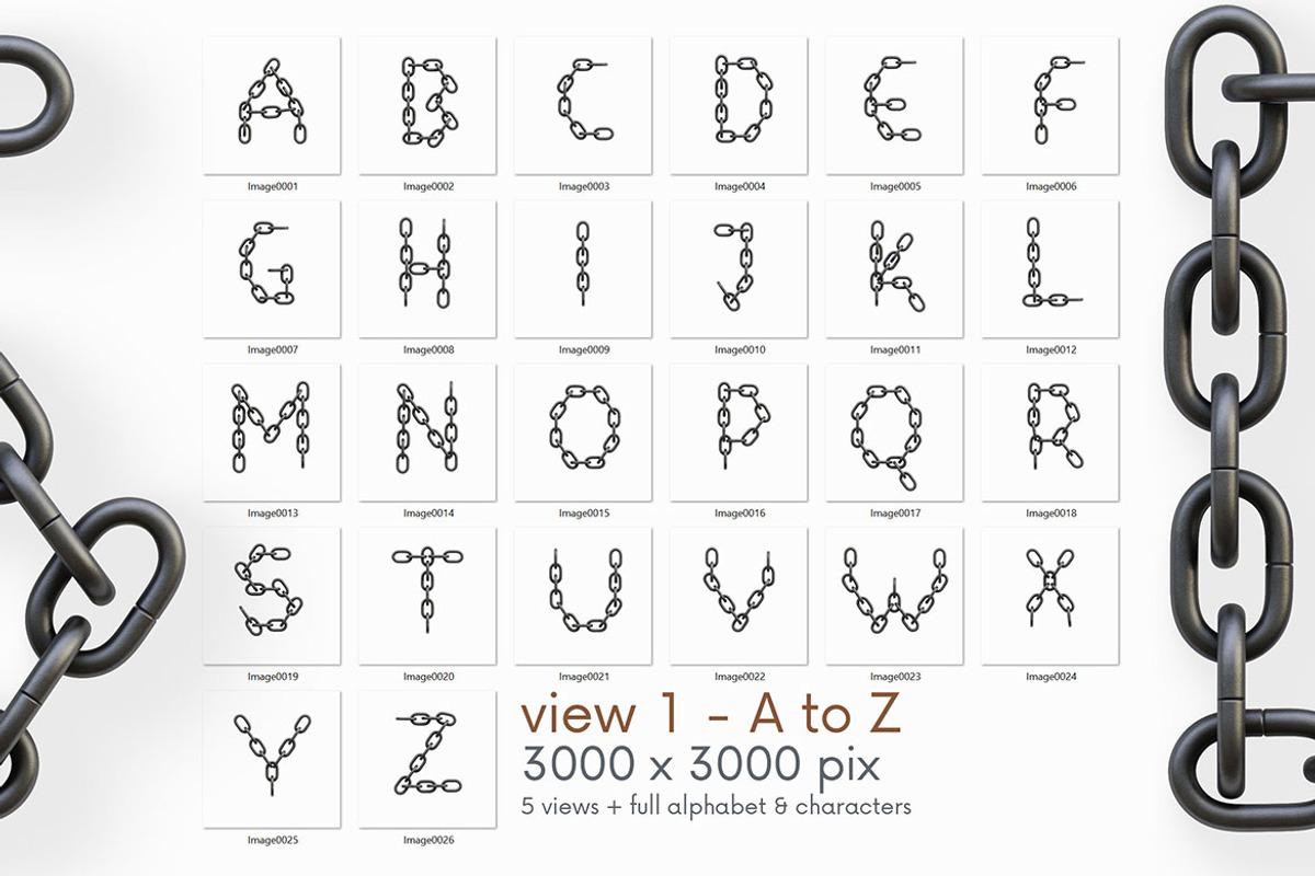 Chain - 3D Lettering, a Graphic by MIIM