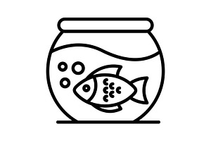 Aquarium Line Icon, an Icon by Pexelpy