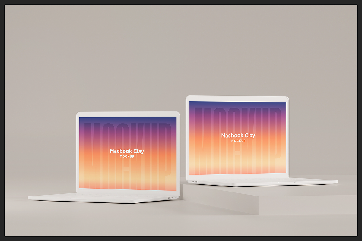 Macbook and iPhone Clay Mockup, a Mac Mockup by Muhazdinata (Photo 8 of 8)
