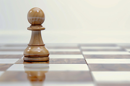 Chess pawn on chessboard on white background, a Sports & Recreation Photo by AlyaAnd