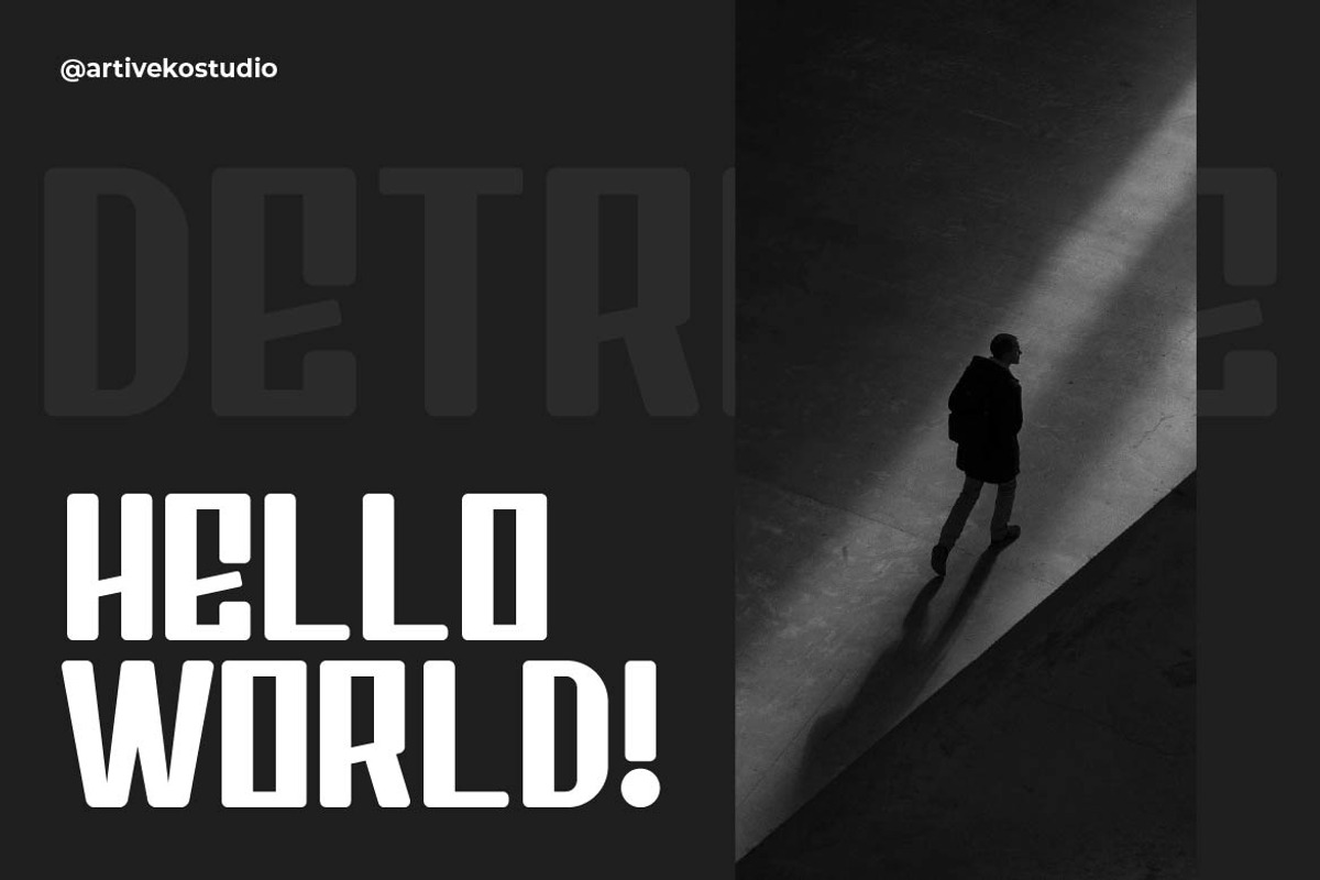 Detroite Display Typeface, a Sans Serif Font by Artiveko (Photo 2 of 6)