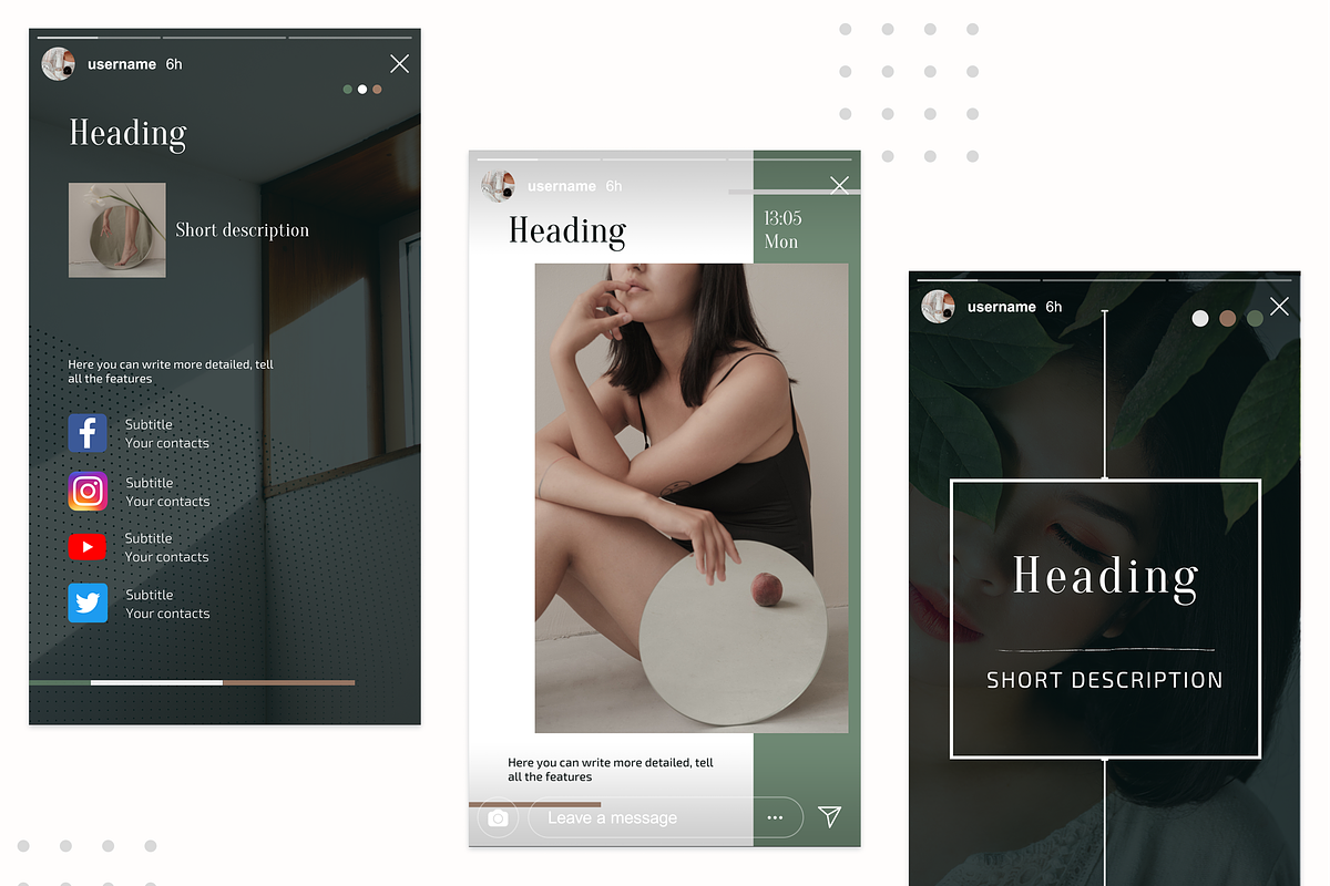 30 Canva Instagram Templates stories, a Social Media Template by KaluginaWEB (Photo 6 of 7)