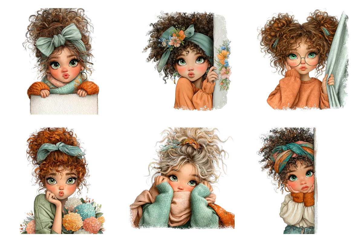 whimsical peeking girl clipart, a Transportation Illustration by SinaCreation (Photo 4 of 6)