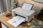 Winter Home Office Printer Mockup, a Product Mockup by TatiMockup (Thumbnail 4 of 5)