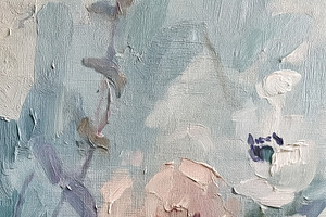 Impressionistic floral painting with delicate pink and white blo, a Decorative Illustration by Studio ANNA