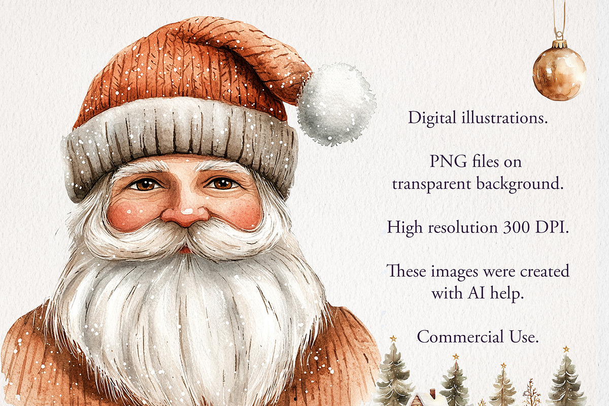 Brown Christmas Clipart 72 PNG, a Seasonal Illustration by EleSArtDesign (Photo 6 of 6)