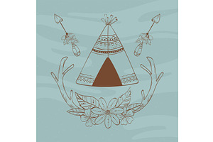 native teepee arrows, an Object Illustration by studiogstock