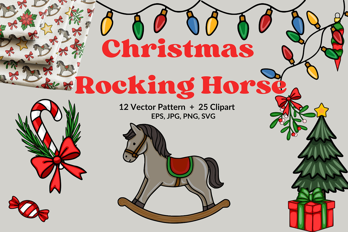 Christmas Rocking Horse, a Seasonal Illustration by Elatedowl (Photo 1 of 12)