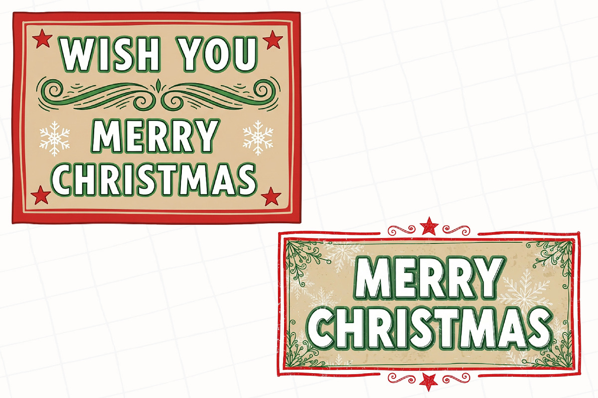 Vintage Christmas Label Sublimation, an Illustration by OK Design (Photo 5 of 5)