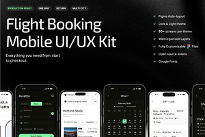 Aviatto -Flight Booking Mobile UI/UX, an UI Kit Template by Base Design Studio