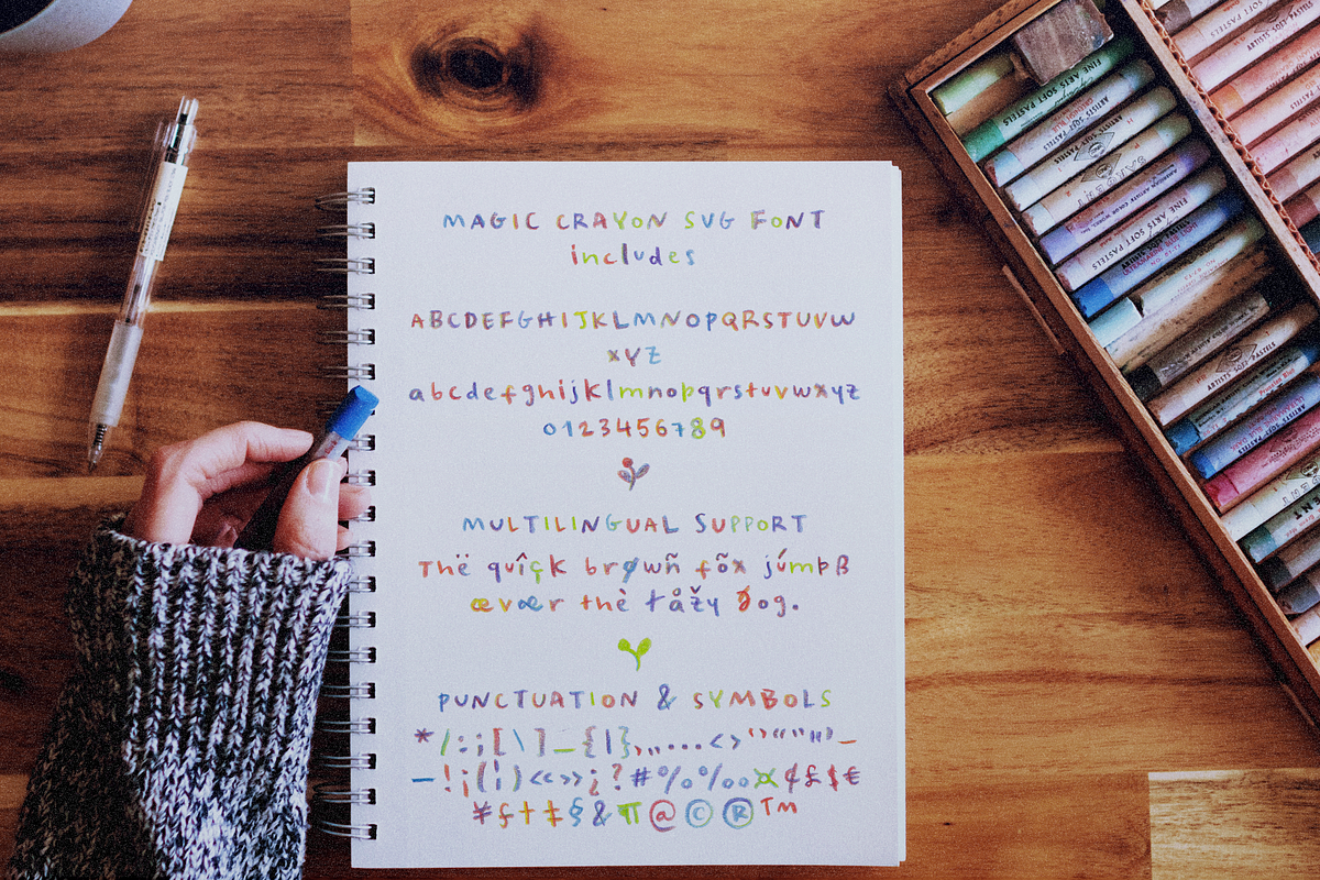 Magic Crayon SVG color font, a Handwritten Font by Ana's Fonts (Photo 2 of 7)