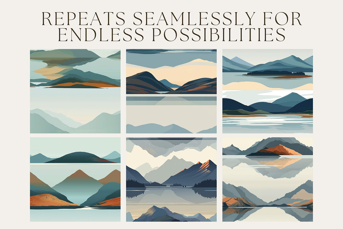 8 Serene Loch Seamless Patterns, a Pattern Graphic by Inknfolly (Photo 2 of 6)
