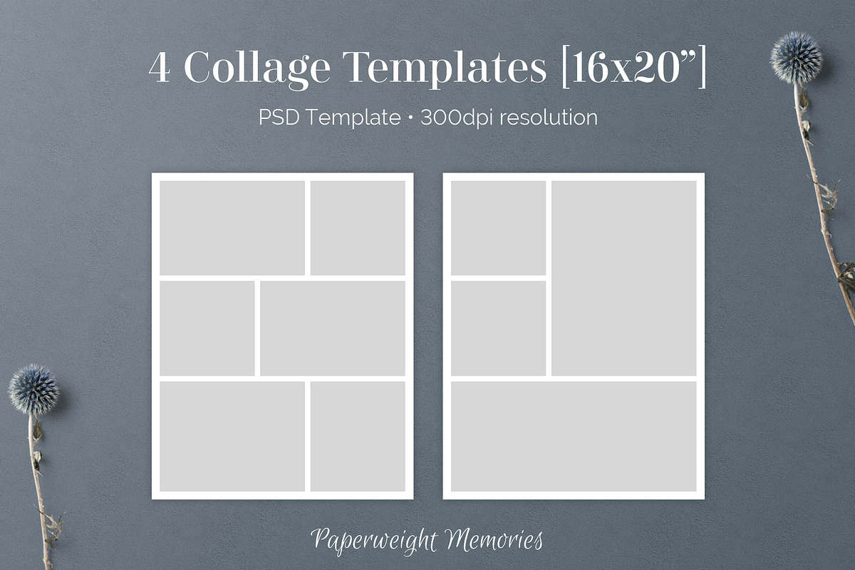 4 16x20 Collage Template PSD, a Templates & Theme by Paperweight Memories (Photo 3 of 5)