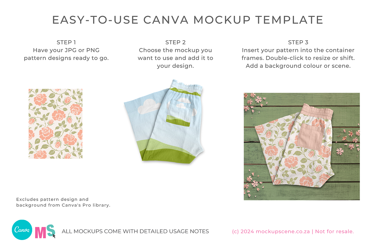 Wide Leg Cotton Pants Canva Mockup, a Bottom Mockup by Mockup Scene (Photo 3 of 16)