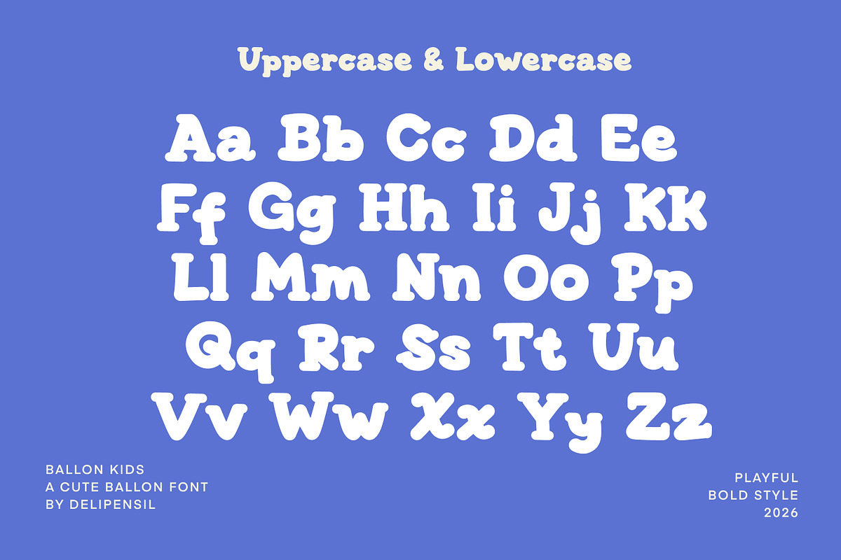 Ballon Kids - A Cute Balloon Font, a Serif Font by delipensil (Photo 4 of 7)